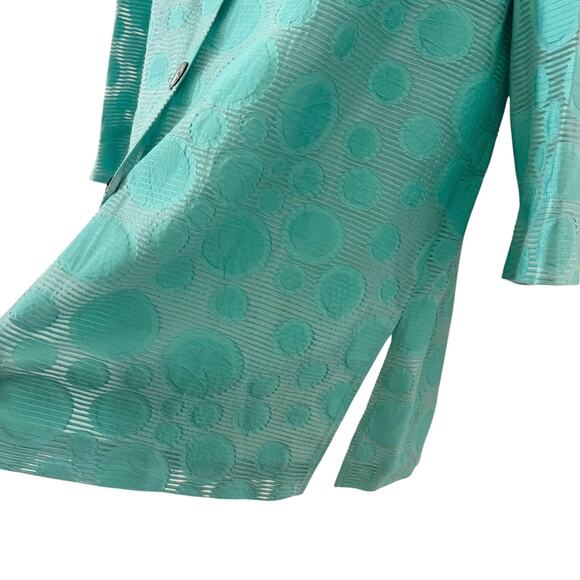 Ming Wang Bubble Textured Tunic Jacket Mandarin Collar in "Mint" Green Size L - Picture 8 of 12